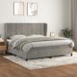 Preview: ARDEBO.de - Boxspringbett mit Matratze Hellgrau 200x200 cm Samt