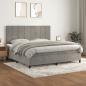 Preview: ARDEBO.de - Boxspringbett mit Matratze Hellgrau 200x200 cm Samt