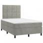 Preview: Boxspringbett mit Matratze Hellgrau 120x200 cm Samt