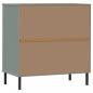 Preview: Sideboard OSLO mit 3 Schubladen Grau 77x40x79,5 cm Massivholz