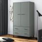 Preview: ARDEBO.de - Kleiderschrank OSLO Metallbeine Grau 90x55x172,5cm Massivholz