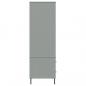 Preview: Kleiderschrank OSLO Metallbeine Grau 90x55x172,5cm Massivholz