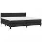 Preview: Boxspringbett mit Matratze & LED Schwarz 200x200 cm Kunstleder