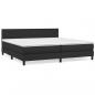 Preview: Boxspringbett mit Matratze Schwarz 200x200 cm Kunstleder