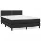 Preview: Boxspringbett mit Matratze Schwarz 140x190 cm Kunstleder