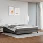 Preview: ARDEBO.de - Boxspringbett mit Matratze Grau 180x200 cm Kunstleder