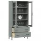 Preview: Bücherschrank OSLO Metallbeine Grau 85x35x172,5 cm Massivholz