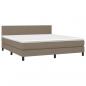 Preview: Boxspringbett mit Matratze & LED Taupe 180x200 cm Stoff