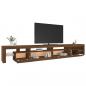 Preview: TV-Schrank mit LED-Leuchten Braun Eichen-Optik 290x36,5x40 cm