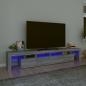 Preview: ARDEBO.de - TV-Schrank mit LED-Leuchten Grau Sonoma 230x36,5x40 cm