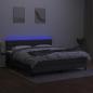 Preview: Boxspringbett mit Matratze & LED Dunkelgrau 180x200 cm Stoff