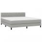 Preview: Boxspringbett mit Matratze & LED Hellgrau 180x200 cm Stoff