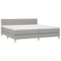 Preview: Boxspringbett mit Matratze & LED Hellgrau 200x200 cm Stoff