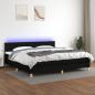 Preview: ARDEBO.de - Boxspringbett mit Matratze & LED Schwarz 200x200 cm Stoff