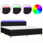 Preview: Boxspringbett mit Matratze & LED Schwarz 200x200 cm Stoff