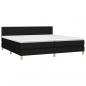 Preview: Boxspringbett mit Matratze & LED Schwarz 200x200 cm Stoff