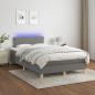 Preview: ARDEBO.de - Boxspringbett mit Matratze & LED Dunkelgrau 120x200 cm Stoff