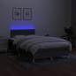 Preview: Boxspringbett mit Matratze & LED Dunkelgrau 120x200 cm Stoff