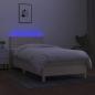 Preview: Boxspringbett mit Matratze & LED Creme 100x200 cm Stoff