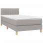 Preview: Boxspringbett mit Matratze & LED Hellgrau 100x200 cm Stoff