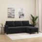 Preview: ARDEBO.de - 3-Sitzer-Sofa mit Hocker Schwarz 180 cm Samt