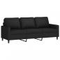 Preview: 3-Sitzer-Sofa mit Hocker Schwarz 180 cm Samt