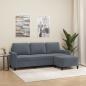 Preview: ARDEBO.de - 3-Sitzer-Sofa mit Hocker Dunkelgrau 180 cm Samt