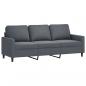 Preview: 3-Sitzer-Sofa mit Hocker Dunkelgrau 180 cm Samt