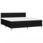 Preview: Boxspringbett mit Matratze & LED Schwarz 160x200 cm Stoff