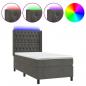 Preview: Boxspringbett mit Matratze & LED Dunkelgrau 100x200 cm Samt