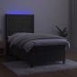 Preview: Boxspringbett mit Matratze & LED Dunkelgrau 90x190 cm Samt