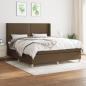 Preview: ARDEBO.de - Boxspringbett mit Matratze Dunkelbraun 160x200 cm Stoff