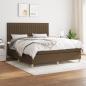 Preview: ARDEBO.de - Boxspringbett mit Matratze Dunkelbraun 160x200 cm Stoff