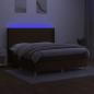 Preview: Boxspringbett mit Matratze & LED Dunkelbraun 160x200 cm Stoff