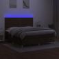 Preview: Boxspringbett mit Matratze & LED Dunkelbraun 160x200 cm Stoff