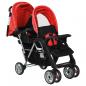 Preview: Tandem-Kinderwagen Stahl Rot und Schwarz 