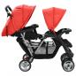 Preview: Tandem-Kinderwagen Stahl Rot und Schwarz 