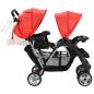 Preview: Tandem-Kinderwagen Stahl Rot und Schwarz 