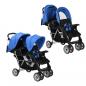 Preview: ARDEBO.de - Tandem-Kinderwagen Stahl Blau und Schwarz 