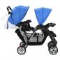 Preview: Tandem-Kinderwagen Stahl Blau und Schwarz 