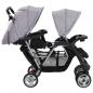 Preview: Tandem-Kinderwagen Stahl Grau und Schwarz