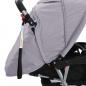 Preview: Tandem-Kinderwagen Stahl Grau und Schwarz