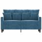 Preview: 2-Sitzer-Sofa Blau 120 cm Samt