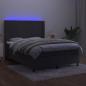 Preview: Boxspringbett mit Matratze & LED Dunkelgrau 140x200 cm Samt