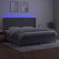 Preview: Boxspringbett mit Matratze & LED Hellgrau 200x200 cm Samt