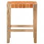 Preview: Barhocker 2 Stk. Braun Echtleder 60 cm 