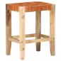 Preview: Barhocker 2 Stk. Braun Echtleder 60 cm 