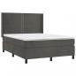 Preview: Boxspringbett mit Matratze & LED Dunkelgrau 140x190 cm Samt