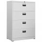 Preview: ARDEBO.de - Aktenschrank Hellgrau 90x46x134 cm Stahl