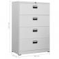 Preview: Aktenschrank Hellgrau 90x46x134 cm Stahl